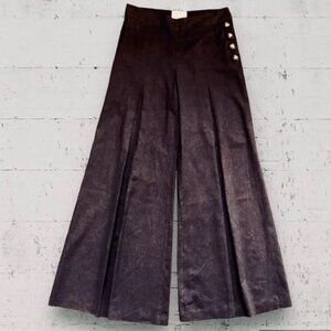 Anthropologie Elevenses Wide-Leg, Pleated Linen Pants size 12